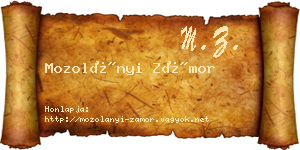 Mozolányi Zámor névjegykártya